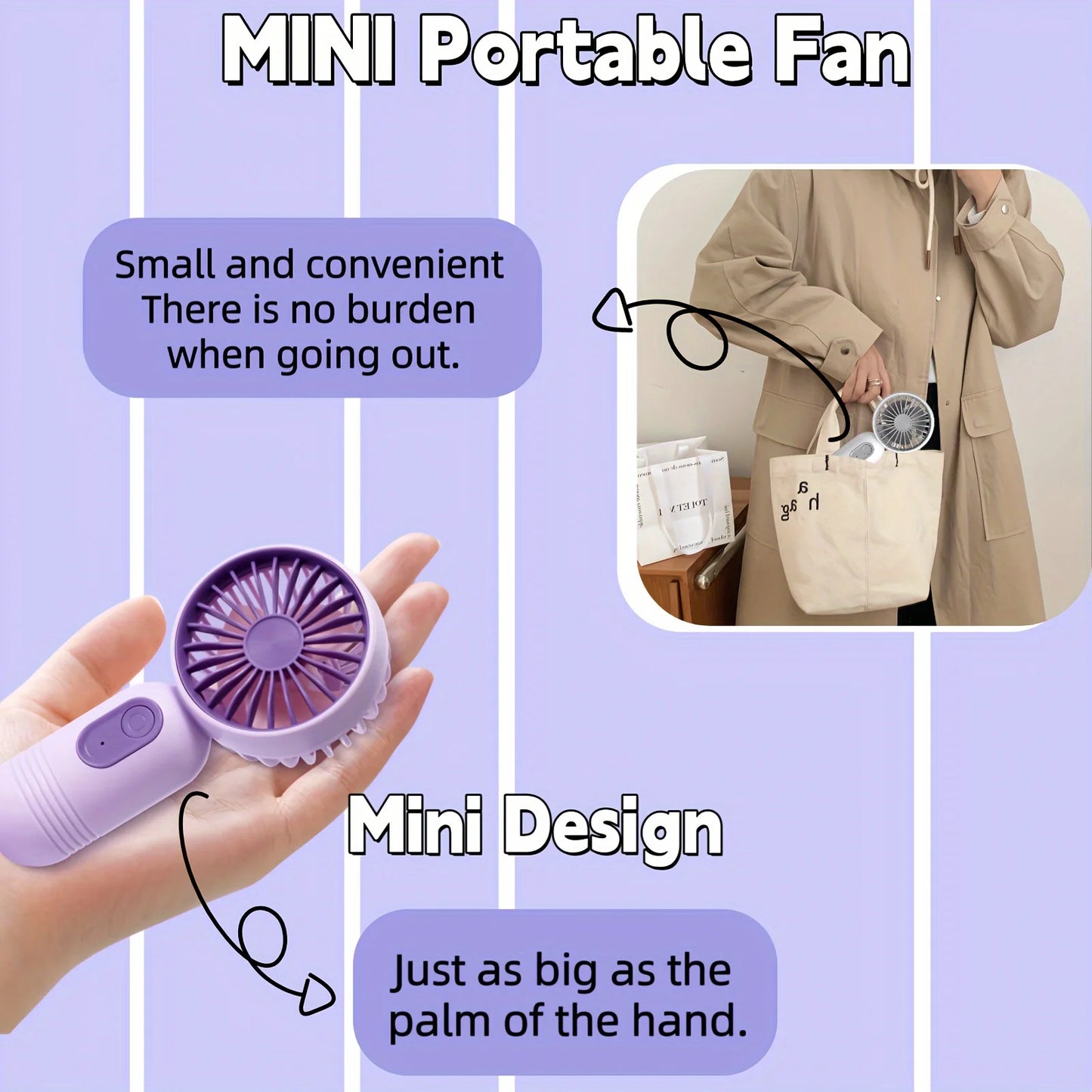 Zephyr™ CoolFan Handy Mini Rechargeable Portable Fan 3 speed